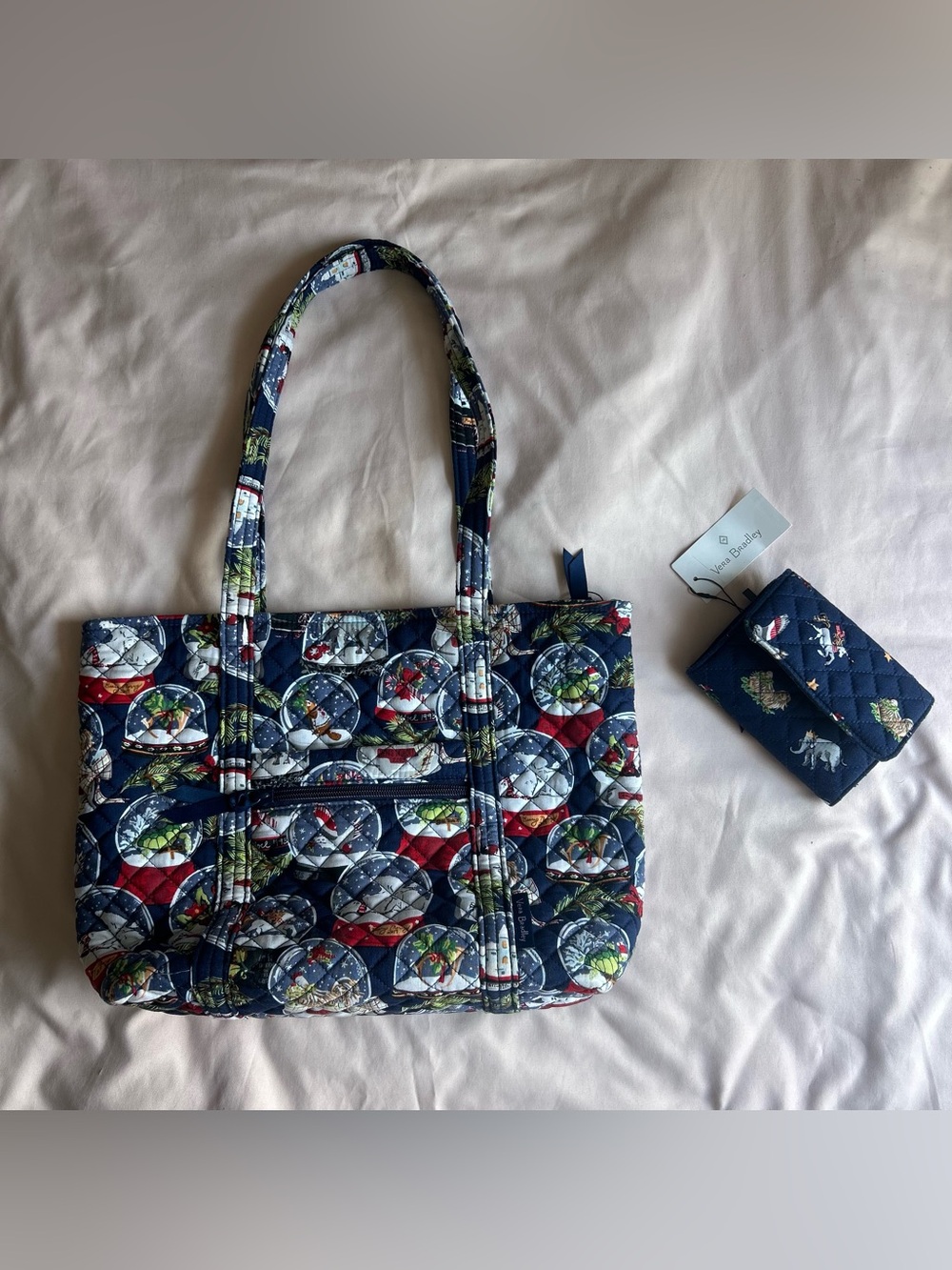 Vera Bradley Snow Globes Tote & Wallet Set – NWT
